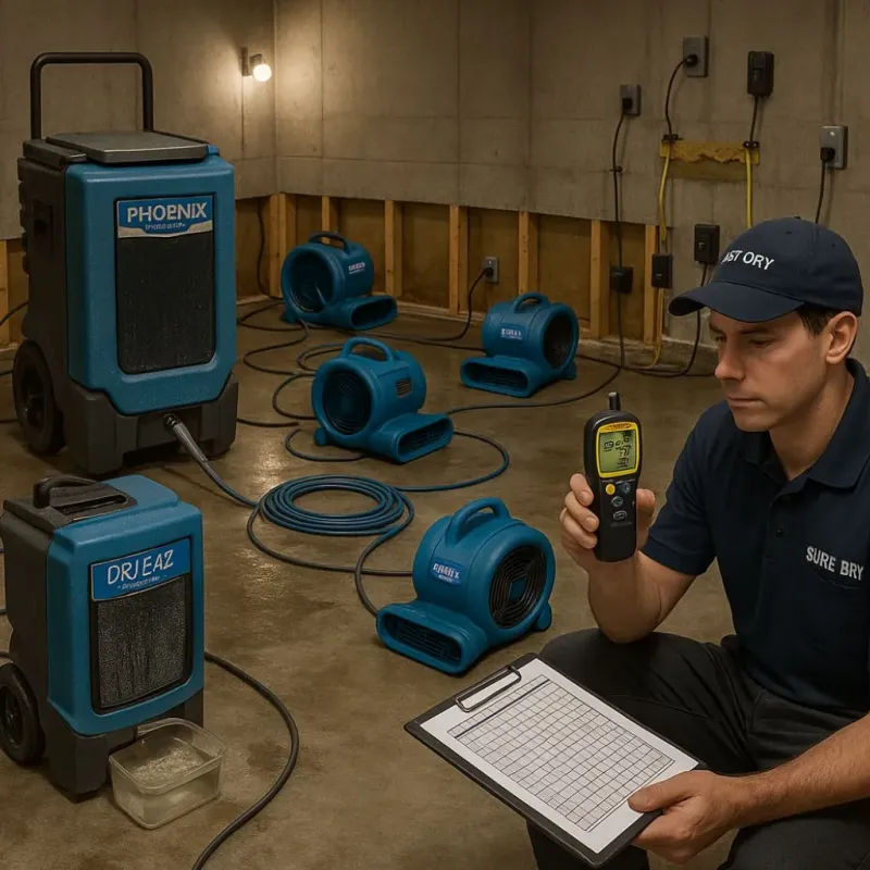 Structural Drying and Dehumidification process in Serenada, TX